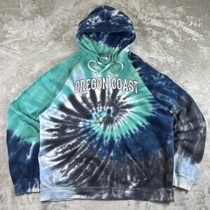 Vintage Tipsy Elves Oregon Coast Spiral Tie Dye Hoodie Mens XL